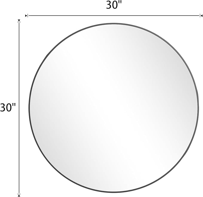 BEAUTYPEAK 30 Inch Round Mirror, Metal Frame Circle Mirror, Wall Mounted - Image 9