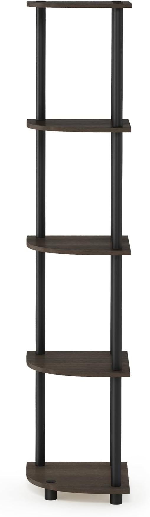 Furinno TURN-N-TUBE Corner Shelf Set of 2, 5-Tier Corner Bookshelf, Open - Image 7