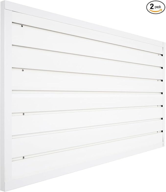 Slatwall Panel Garage Organizer, Heavy Duty Wall Mounted PVC Slat Wall Panels by FRAYSCENT