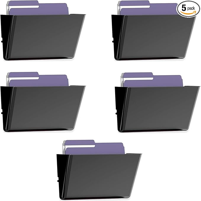 MINDEPOT 5 Pack hanging wall file Black by MINDEPOT