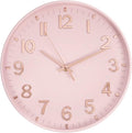 HZDHCLH Pink Wall Clocks Battery Operated, 12 inch Silent Non Ticking Modern by HZDHCLH