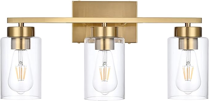 3-Light Bathroom Vanity Light, Modern Brushed Gold Wall Lights by A1A9