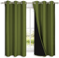 NICETOWN 100% Blackout Curtains 54" Long, Olive Green, 1 Pair, Double-Deck by NICETOWN