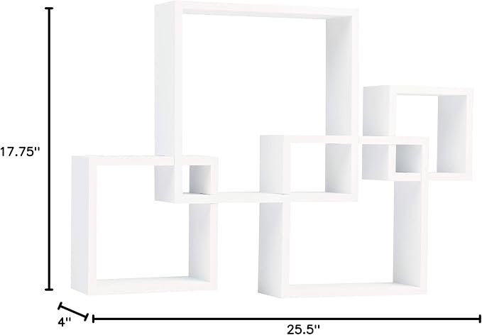 Danya B BR1023WH Decorative Wall Mount Floating Intersecting Cube Accent Wall - Image 2