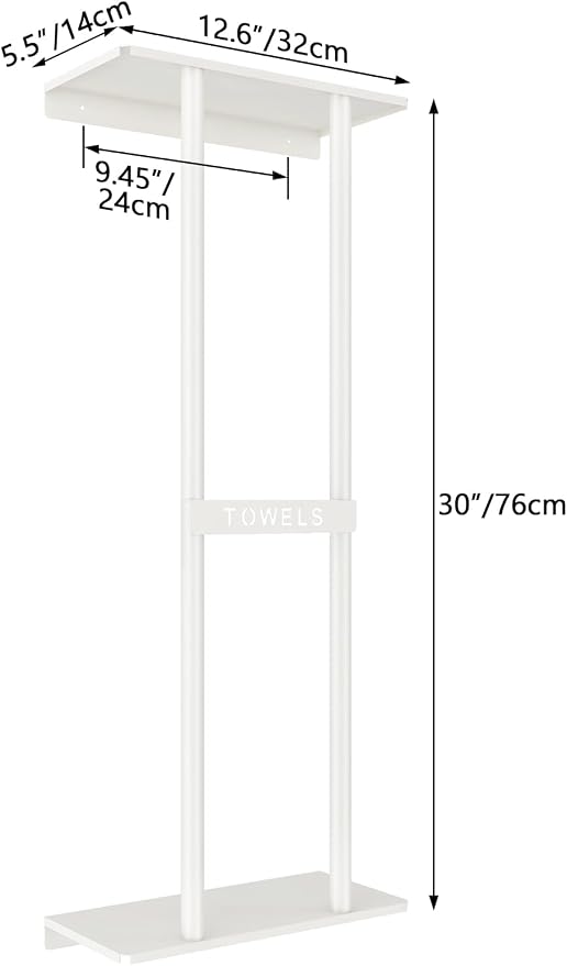 STWWO Wall Towel Rack for Rolled Towels, Towel Storage for Small Bathroom Can - Image 6