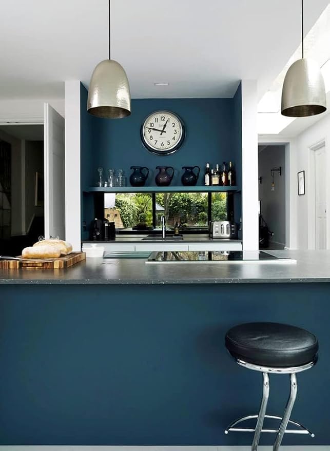 Safiyya 118"x17.7" Dark Blue Peel and Stick Wallpaper Blue Contact Paper Solid - Image 7