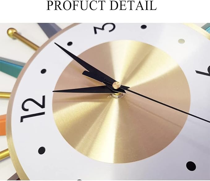 Large Wall Clock 22 Inch Modern Wall Clock Starburst Mid-Century Modern Decor - Image 8