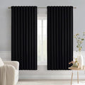 MIULEE Black Back Tab Blackout Curtains 63 Inches Long 2 Panels Set by MIULEE