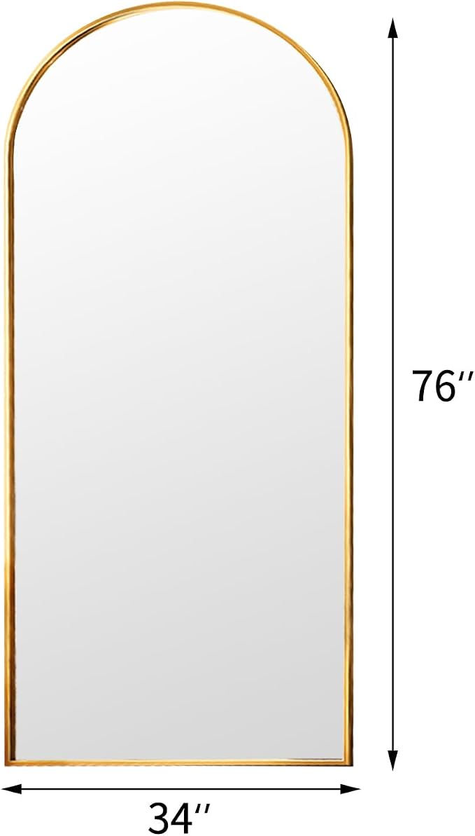 Rowjut Floor Full Length Mirror, Arched Mirrors Full Length 76"x34" - Image 3