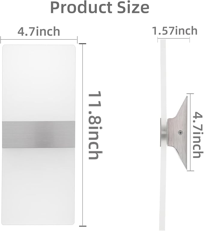 KICAAO Modern Wall Sconces 4 Pack, Led Wall Light 10w, Wall Sconce Up Downlight - Image 6