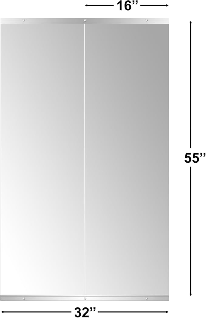 Ruomeng Home Gym Mirror, Large Frameless Body Mirror Tempered Glass - Image 3