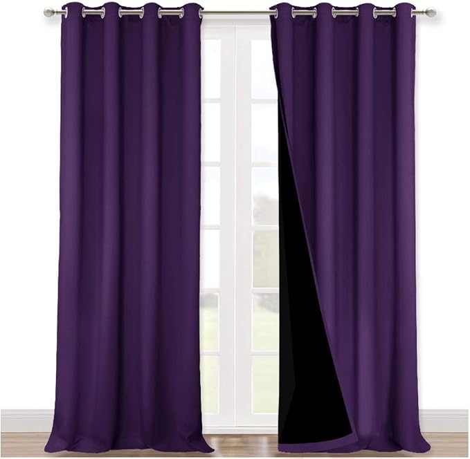 NICETOWN Cold Blocking 100% Blackout Curtains, Durable and Soft Black Lined by NICETOWN