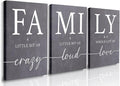 GUBIYU Gray Family Wall Art Set of 3 20"X28" Modern Farmhouse Decor by GUBIYU