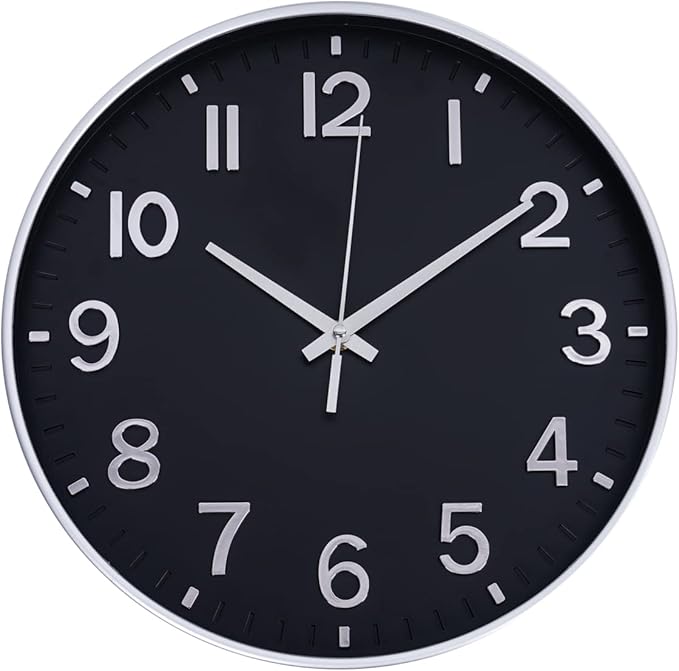 HZDHCLH Modern Wall Clocks Battery Operated, 12 inch Silent Non Ticking Round by HZDHCLH