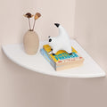 Gieanoo White Corner Wall Shelf 10inch Solid Oak Wood Floating Corner Shelf by GIEANOO