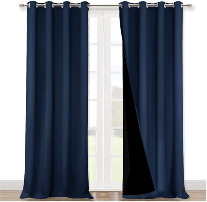 NICETOWN 100% Blackout Curtains 108 inches Long, Noise Reduction Window by NICETOWN