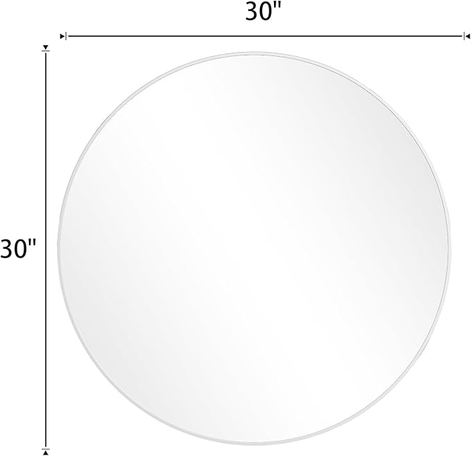 BEAUTYPEAK 30 Inch Round Mirror, Metal Frame Circle Mirror, Wall Mounted - Image 9