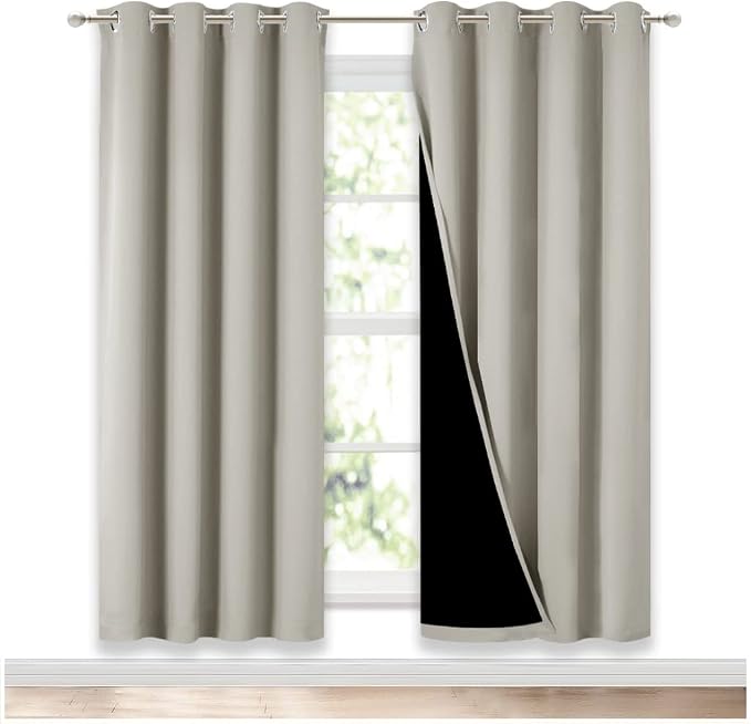 NICETOWN 100% Blackout Window Curtain Panels, Full Light Blocking Drapes by NICETOWN