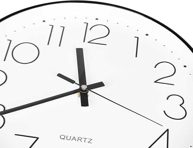 8 Inch Small Black Wall Clocks Silent Non Ticking Battery Operated - Image 6