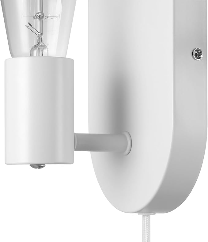 Globe Electric 65000134 1-Light Plug-in or Hardwire Wall Sconce, Matte White - Image 2