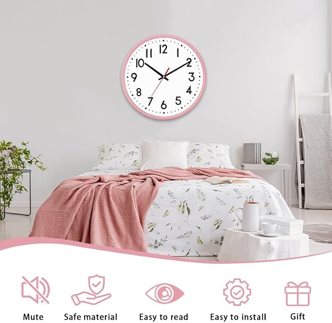 HZDHCLH Wall Clock Silent Wall Clocks Battery Operated 12 Inch Modern Non - Image 2