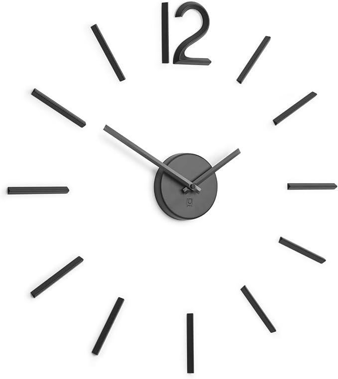 Umbra Blink Modern DIY 3D Wall Clock, Frameless Large Decorative Wall Clock by Umbra