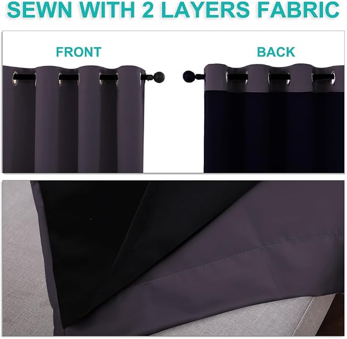 NICETOWN 100% Blackout Blinds, Laundry Room Decor Window Treatment Curtains - Image 5