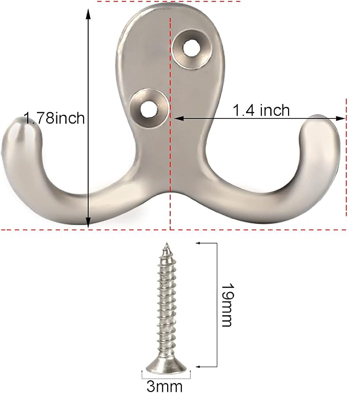 IBosins 20 Pack Heavy Duty Coat Hooks Wall Mounted - Image 2