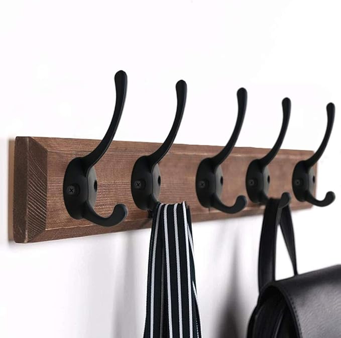 IBosins 32 Pack Black Coat Hooks Wall Mounted - Image 4
