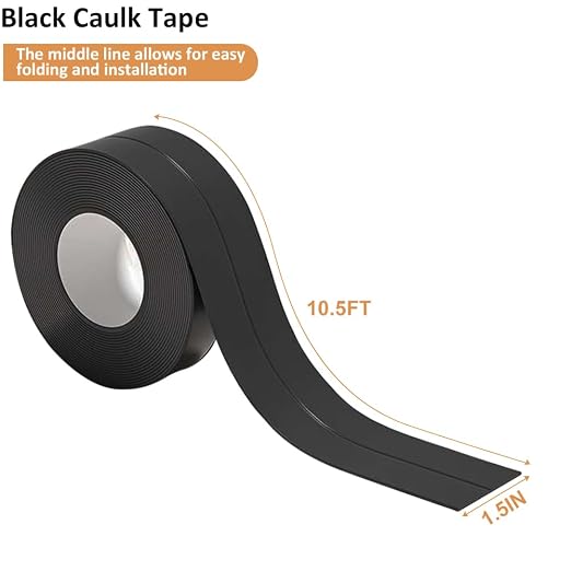 Black Caulk Tape Waterproof Self Adhesive Peel & Stick Sealing Strip - Image 3