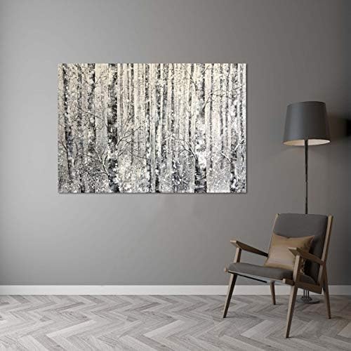 Yihui Arts - One Panel Canvas Wall Art Snowy White Forest Picture Art Print - Image 7