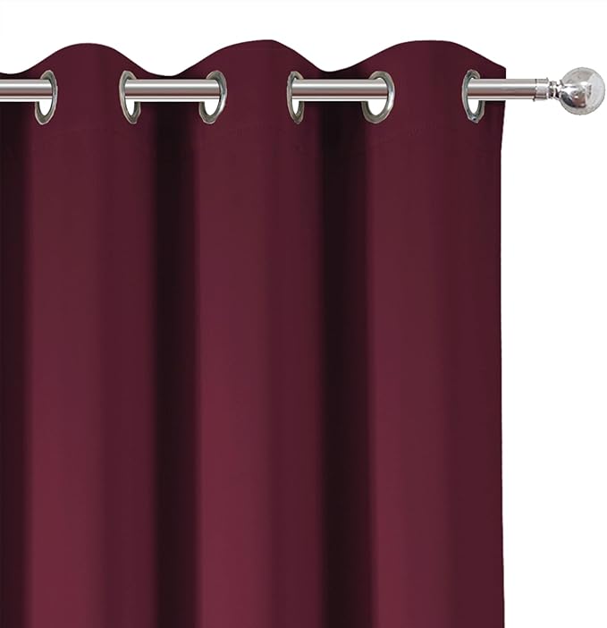 LEMOMO Burgundy Red Blackout Curtains 42 x 54 Inch Length Set of 2 Panels - Image 7
