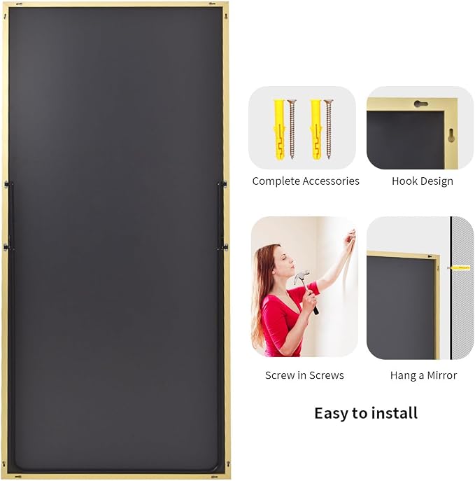 Koonmi 76"x34" Floor Mirror Full Length, Bedroom Floor Body Mirror - Image 5