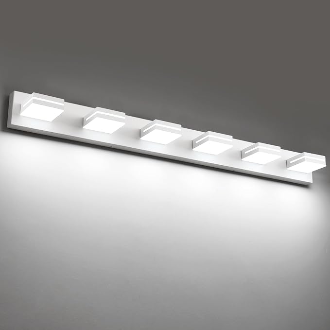 SineRise LED Modern Bathroom Vanity Light Fixtures, Matte White Modern Acrylic by SINERISELIGHTING