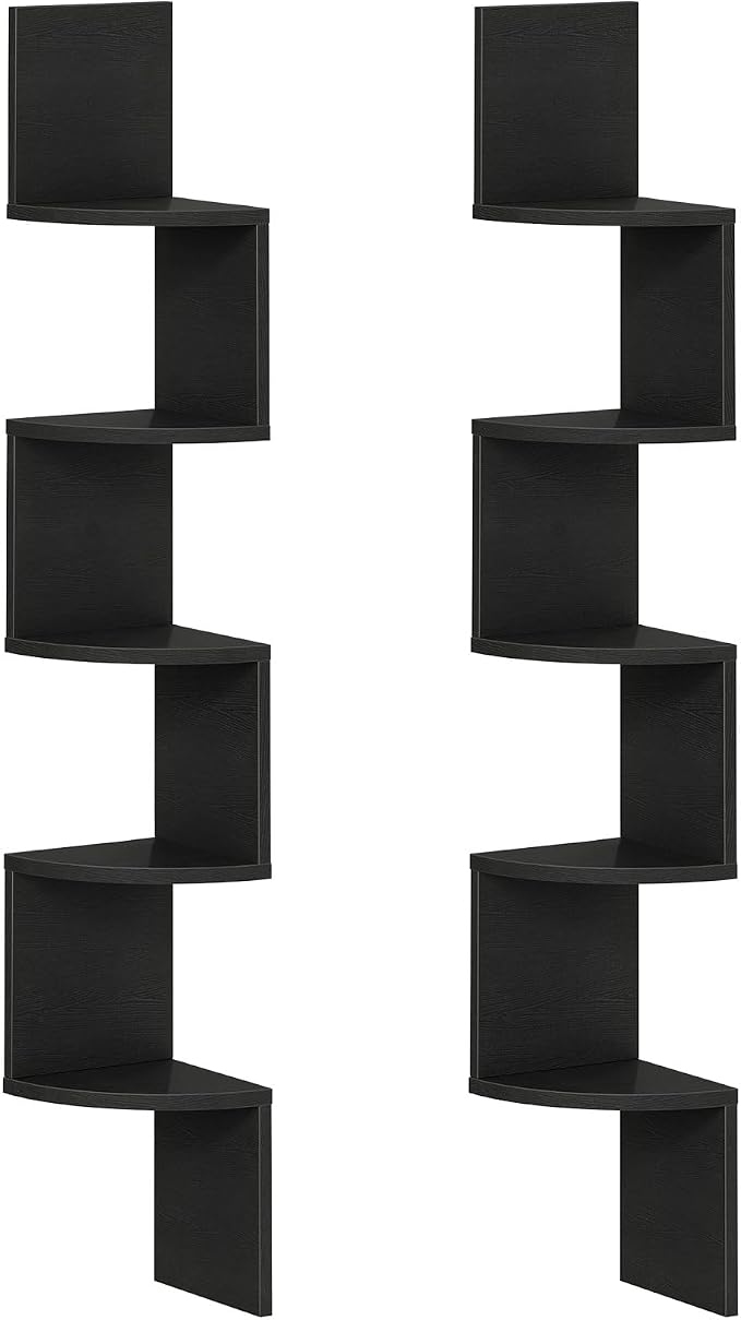 HOOBRO Corner Shelf Wall-Mounted, 5-Tier Corner Bookshelves by HOOBRO