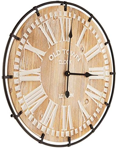 24 Inch Large Farmhouse Wall Clock, Rustic Wooden Wall Clock Decorative - Image 9