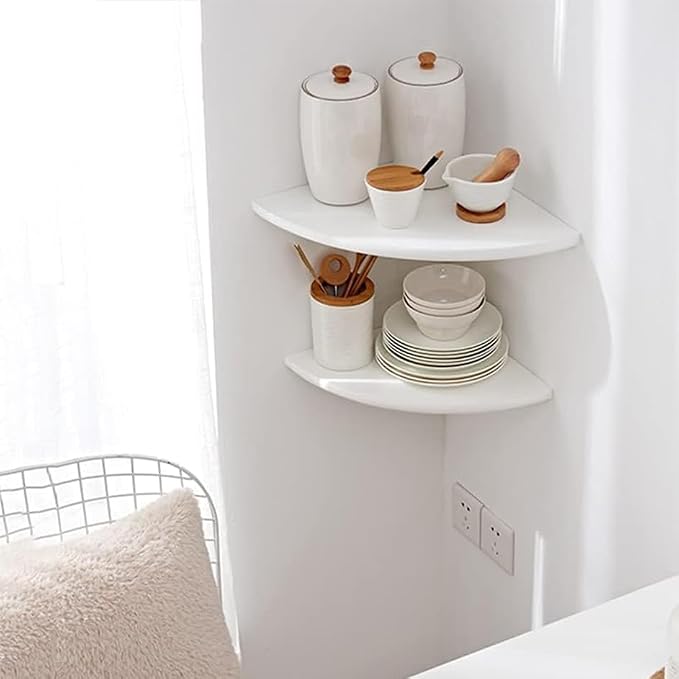Corner Shelf, Round End Wall Mount Display Shelf - Image 6