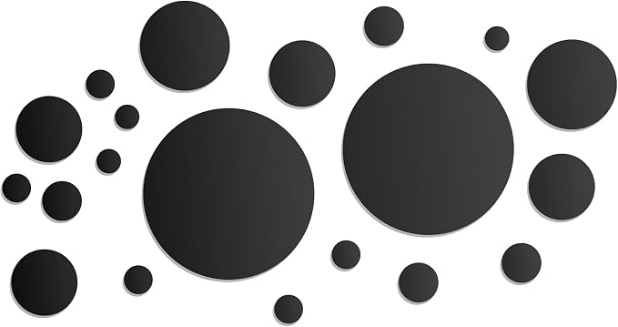 Shappy 32 Pcs Acrylic Mirror Wall Stickers Removable Round Wall Decal Circle by Shappy