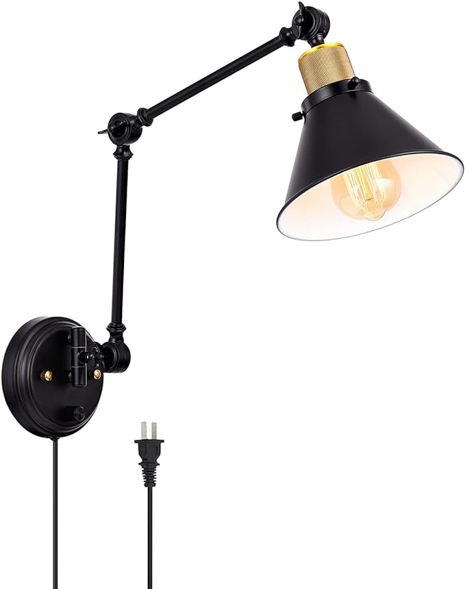 TRLIFE Wall Sconce Plug in, Dimmable Wall Sconce by TRLIFE