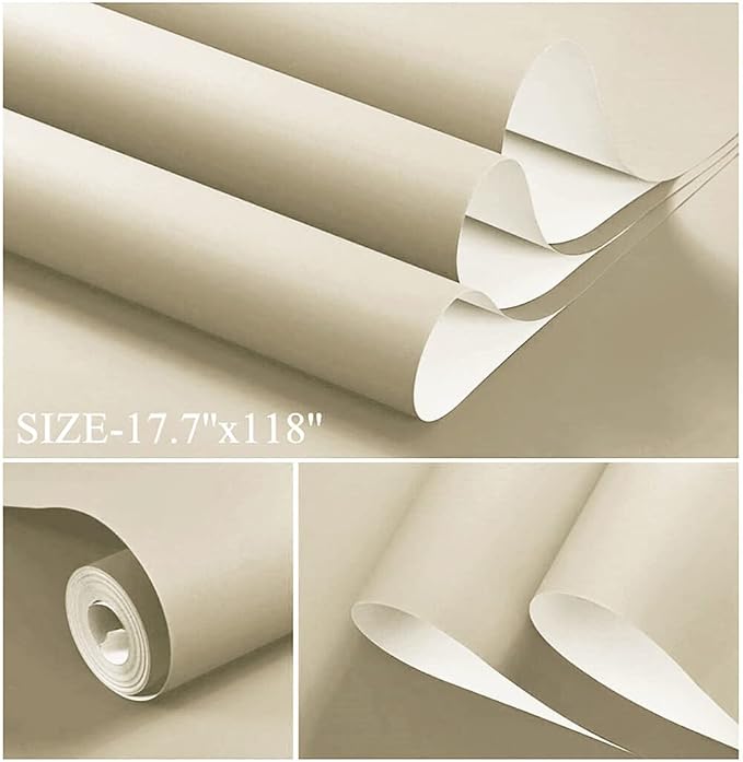 Dimoon 236''x17.7'' White Peel and Stick Wallpaper Contact Paper Modern Self - Image 2