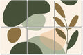 6 Pack Art Acoustic Panels Sound Absorbing Boho Botanical Leaf Orange Green by Unknown