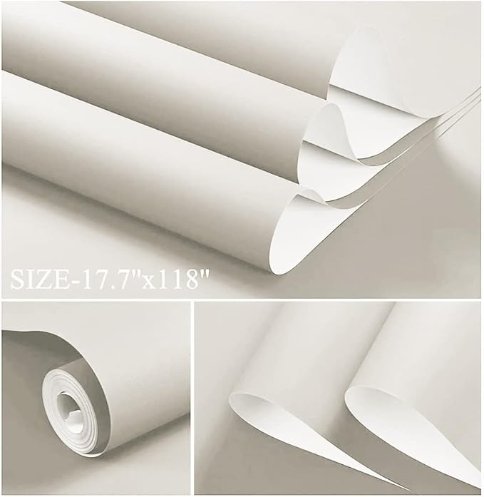 Dimoon 78.7''x17.7'' White Peel and Stick Wallpaper Contact Paper Modern Self - Image 2