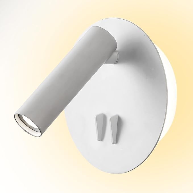 ZEROUNO Bedroom Wall Lamp with Switch Reading Light Hardwired Sconces Which by ZEROUNO