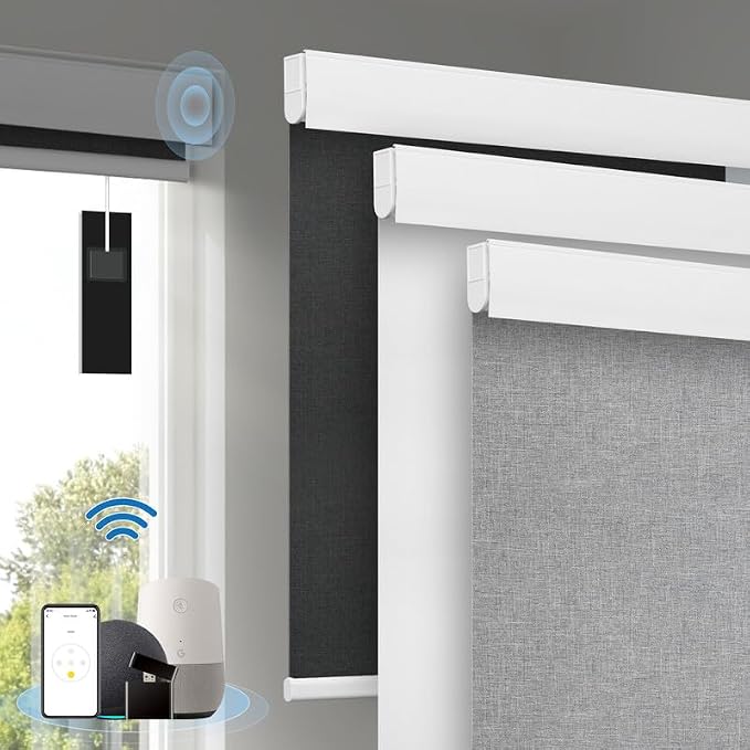 Motorized Blinds with Remote, Cordless Smart Blinds with Valance Cover by Enjoyyoursmartlife