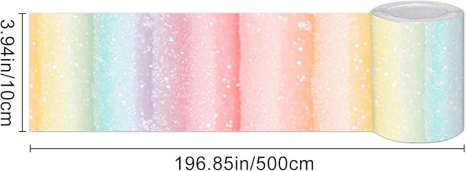 HOMETITUTE Wallpaper Border Peel and Stick Wall Border Rainbow Stripe - Image 3