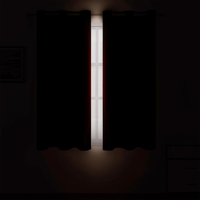 LEMOMO Chocolate Brown Blackout Curtains 42 x 54 Inch Length Set of 2 Panels - Image 3