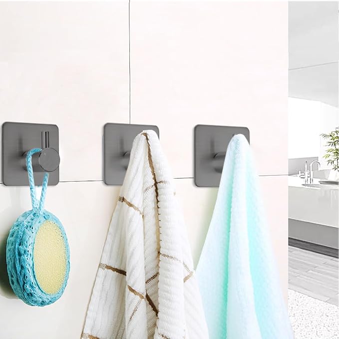 Fotosnow Adhesive Hooks Towel Hanger Wall Hooks - Image 6