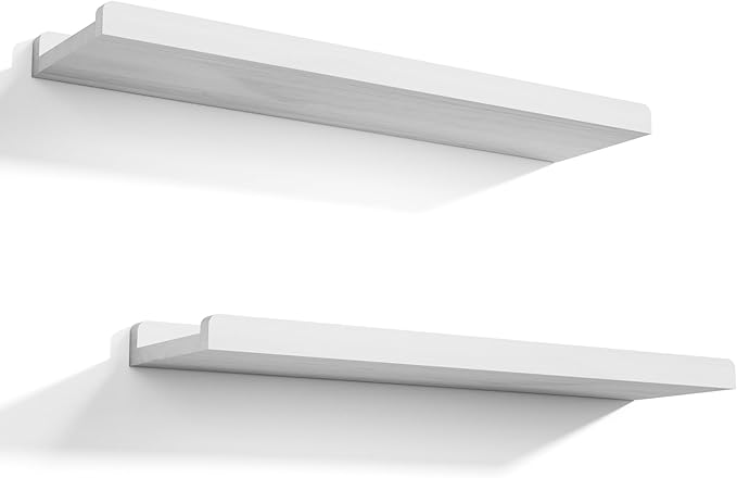 Love-KANKEI Floating Shelves Wall Mounted Set of 2, 24 Inch Wood Storage Wall by Love-KANKEI
