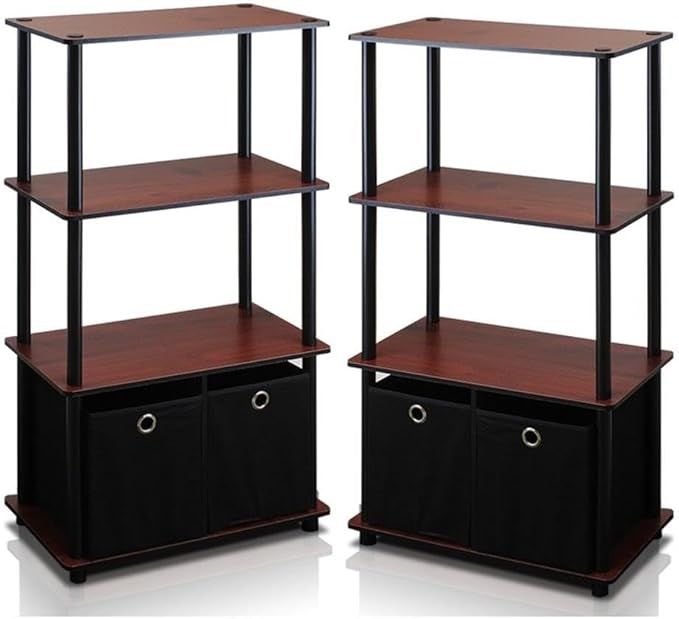 Furinno GO GREEN Storage Shelf Set of 2, 4-Tier Storage Rack by Furinno-FitsYourSpaceFitsYourBudget