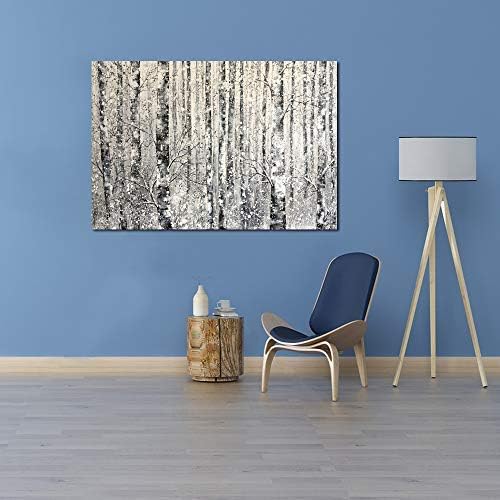 Yihui Arts - One Panel Canvas Wall Art Snowy White Forest Picture Art Print - Image 6